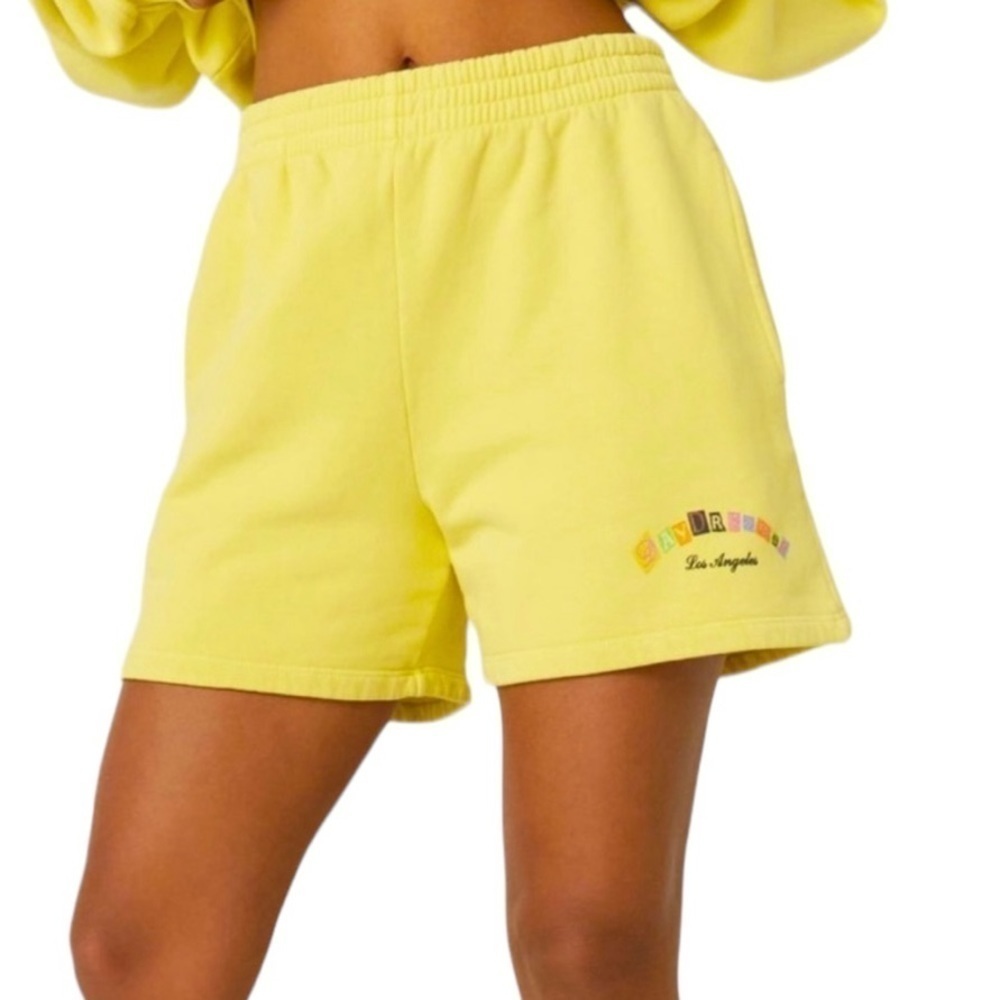 DAYDREAMER  Ransom Note Hi-Frequency Boyfriend Sweat Shorts in Citron 2X NWT